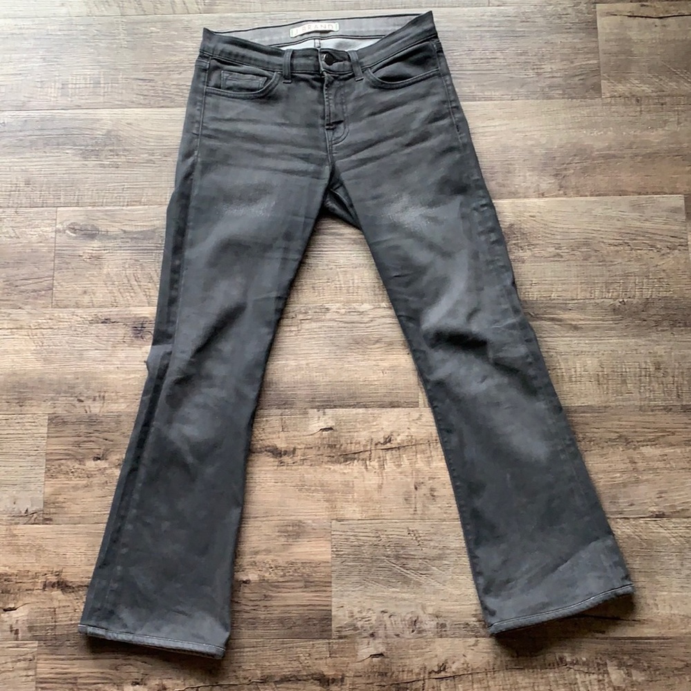 J brand black gray flare jeans 25